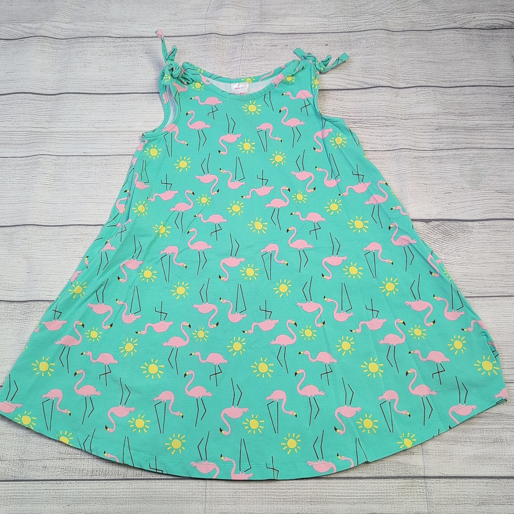 6/7 Hanna Andersson Tidepool Flamingo Swing Dress
